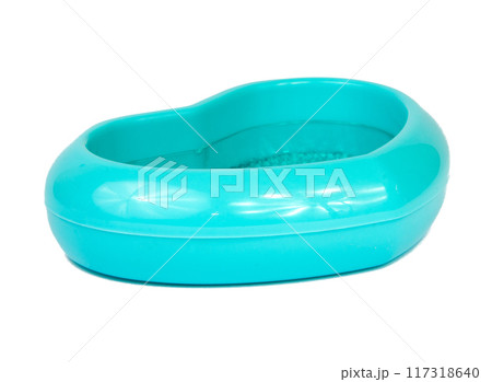 blue soap dish isolated on the white 117318640