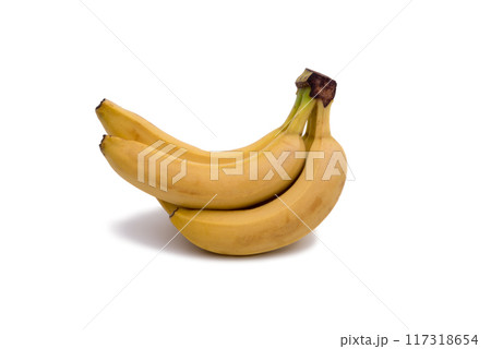 natural yellow banana isolated on the white 117318654