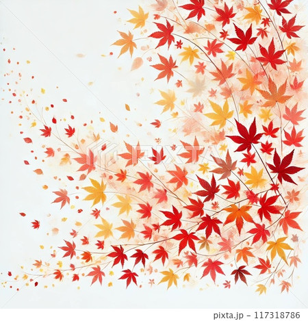 可愛いオレンジ色に輝く紅葉 117318786