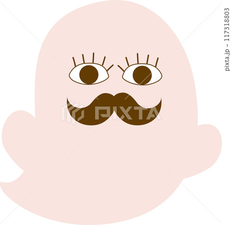 Cute Halloween ghost illustration friendly scary character Cute Halloween ghost illustration friendly scary character 117318803