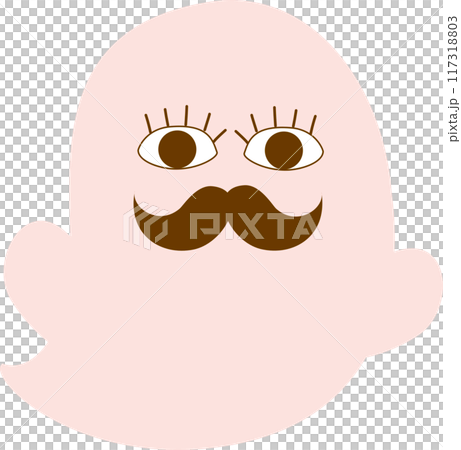 Cute Halloween ghost illustration friendly scary character Cute Halloween ghost illustration friendly scary character 117318803