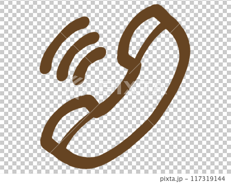 落書き風の黒電話イラスト素材 落書き風の黒電話イラスト素材 117319144