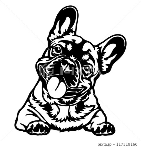 Peeking French Bulldog - Dog lover owner gift - Dog cut file - Peeking Dog Cut Stencil 117319160