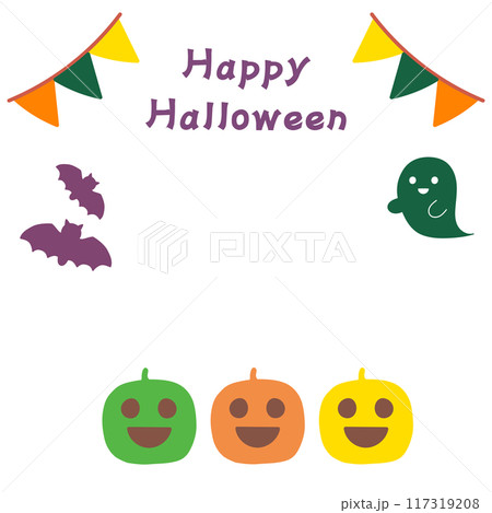 シンプルでかわいいハロウィンのフレーム 117319208