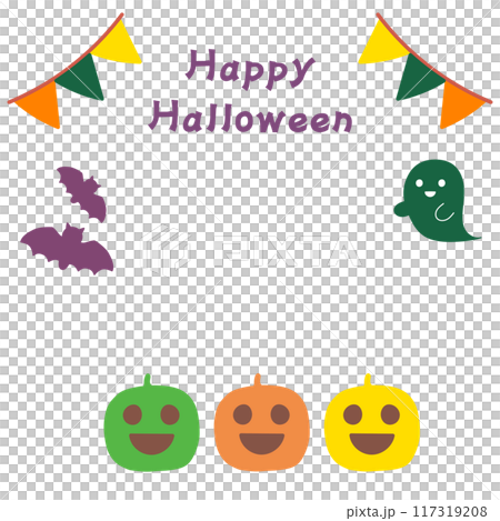 シンプルでかわいいハロウィンのフレーム 117319208