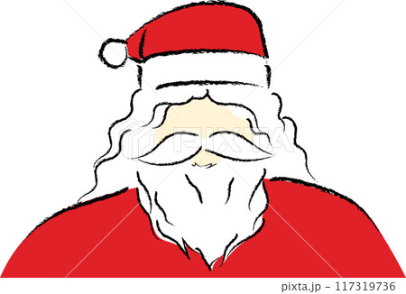 santa claus no face cartoon doodle drawing. illustration transparent background for christmas, xmas, new year. 117319736