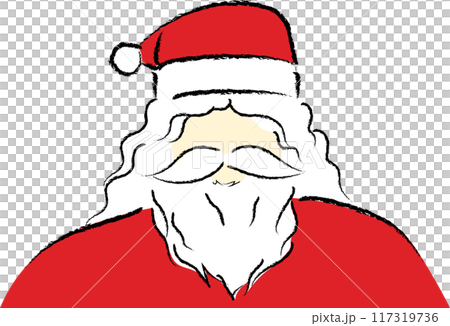 santa claus no face cartoon doodle drawing. illustration transparent background for christmas, xmas, new year. 117319736