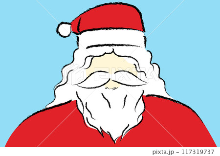 santa claus no face cartoon doodle drawing. vector illustration for christmas, xmas, new year. 117319737