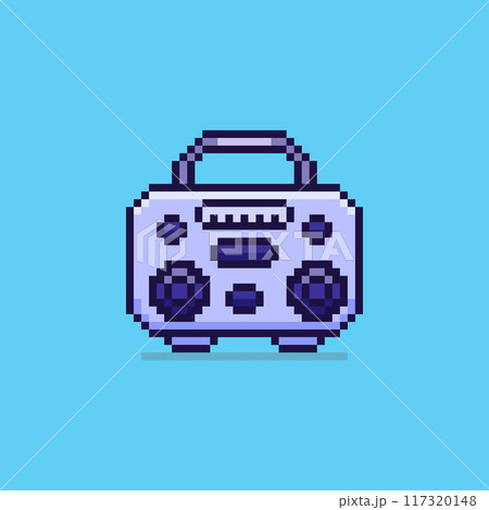 Pixel art electronic radio game asset design 117320148