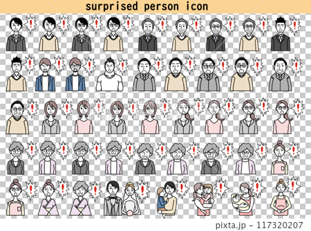 驚訝的人圖示插圖集 驚訝的人圖示插圖集 117320207