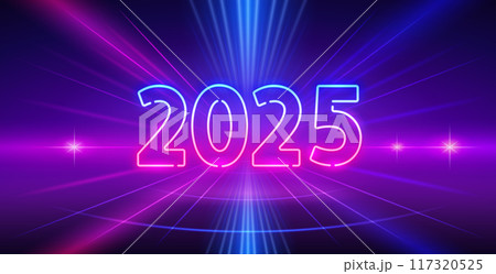 Glowing Neon 2025 Vector Clip Art Glowing Neon 2025 Vector Clip Art 117320525