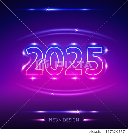Happy New Year 2025 Neon Sign 117320527