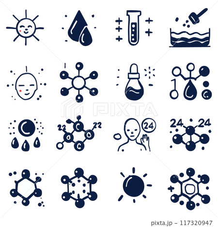 Skincare Science Essential Icons for Skin Health Skincare Science Essential Icons for Skin Health 117320947