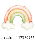Soft Pastel Rainbow with Fluffy Clouds 117320957