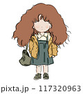 Charming Little Girl with Curly Hair 117320963