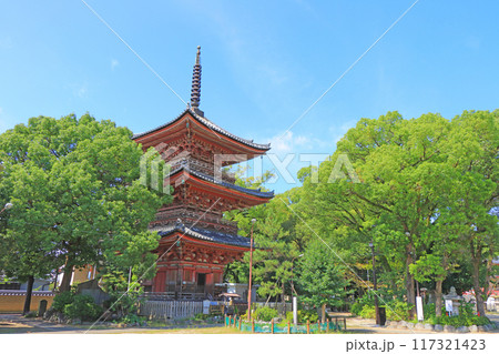 愛知県あま市、甚目寺三重塔の風景 117321423