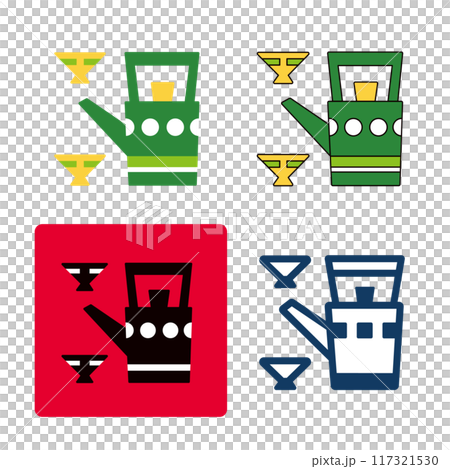 A set of icons of sounds in various styles. New Year's sounds and illustration motifs. A set of icons of sounds in various styles. New Year's sounds and illustration motifs. 117321530