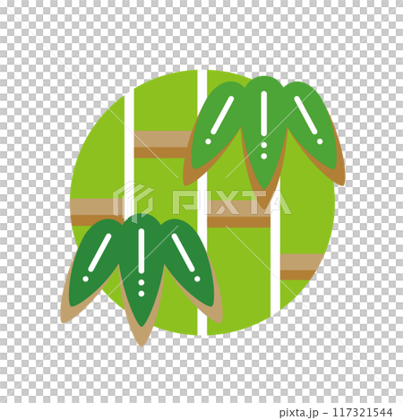 松、竹、梅的竹子圖標,圓形設計的竹子插畫素材。 松、竹、梅的竹子圖標,圓形設計的竹子插畫素材。 117321544