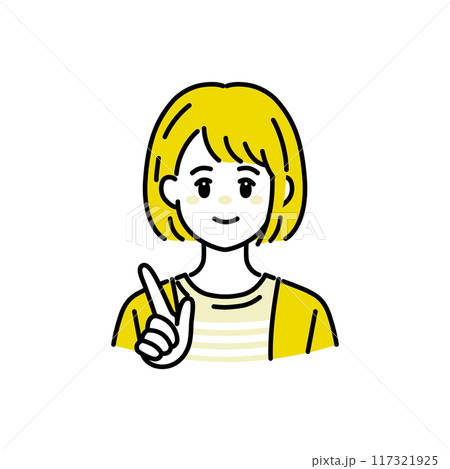 指差しする女性のイラスト 指差しする女性のイラスト 117321925