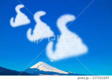 年賀状素材 へびの形をした雲 年賀状素材 へびの形をした雲 117322207