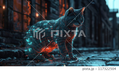 Chipping cats. Identification of pets. Search for missing animals. 117322504