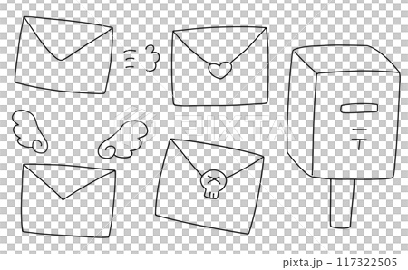 寬鬆的簡單字母集 2 線條畫 117322505