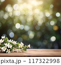 Jasmin flower on wooden backgrounds 117322998
