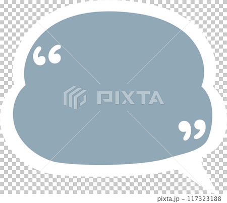 Hand draw doodle speech bubble balloon with quotation marks, icon sticker memo keyword planner text box banner, flat isolated png transparent element design 117323188