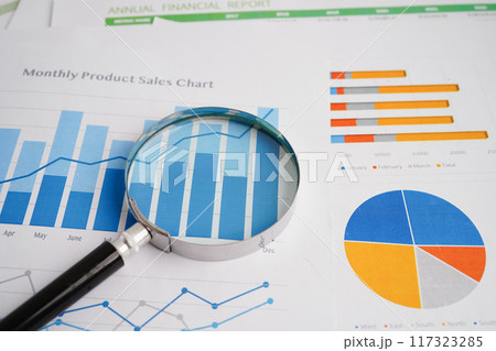 Magnifying glass on charts graphs paper. Financial development, Banking Account, Statistics, Investment Analytic research data economy. Magnifying glass on charts graphs paper. Financial development, Banking Account, Statistics, Investment Analytic research data economy. 117323285
