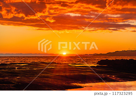 【静岡県下田市】恵比須島の磯　日没 117323295