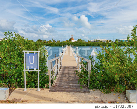 Feeling alone in an empty harbor in Varadero, Cuba. 117323397