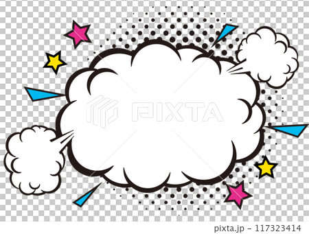 アメコミ　ふきだし　モコモコ 117323414