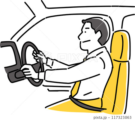 車の運転をする男性社員 117323863