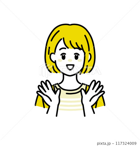 喜ぶ女性のイラスト 喜ぶ女性のイラスト 117324009