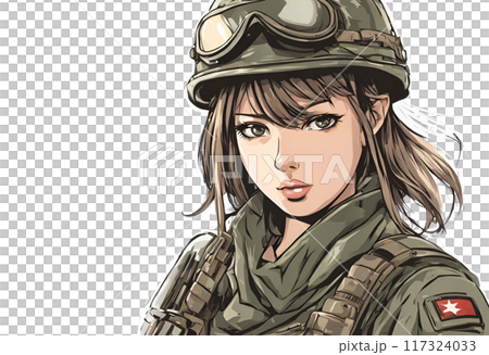 女兵透明插畫 女兵透明插畫 117324033