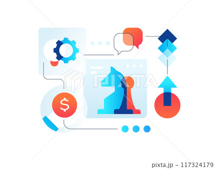 Business and goal achievement - flat design style illustration Business and goal achievement - flat design style illustration 117324179