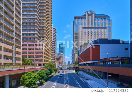 神奈川県川崎市幸区大宮町のミューザ通りから北側(西口通り方面など)を見る 117324582