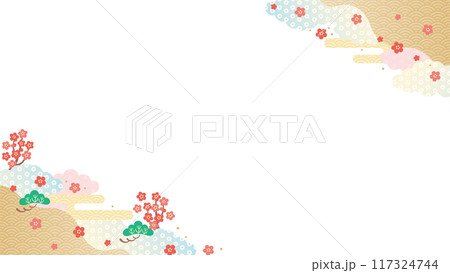 bg素材-初春イメージ1-1ベク bg素材-初春イメージ1-1ベク 117324744