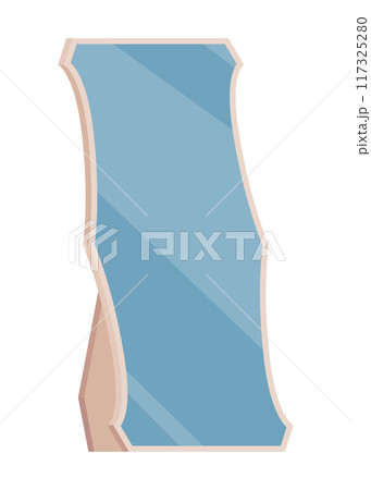 Home floor mirror icon with metal frame furniture. Hallway, bedroom interior design element. Full-length dressing room decor. Illustration isolated on white Home floor mirror icon with metal frame furniture. Hallway, bedroom interior design element. Full-length dressing room decor. Illustration isolated on white 117325280