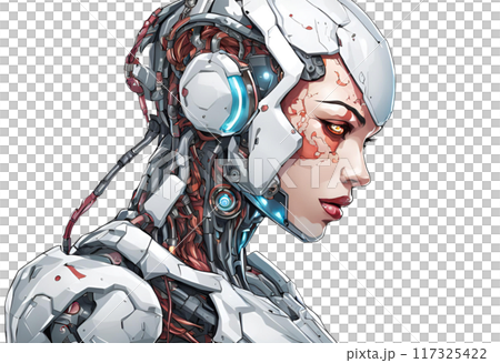 サイボーグ化した女性のイラスト(透過png) サイボーグ化した女性のイラスト(透過png) 117325422