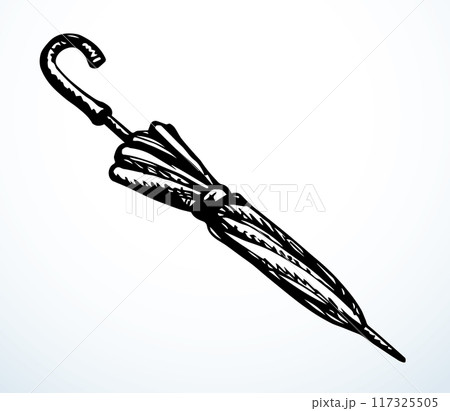 Vector drawing. Vector drawing. Closed umbrella icon 117325505
