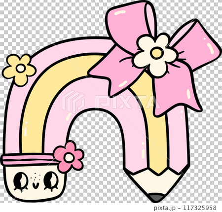 Coquette Girly pencil rainbow school supplies Coquette Girly pencil rainbow school supplies 117325958