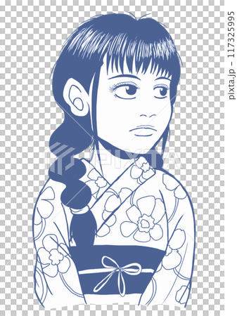 A woman in a yukata A woman in a yukata 117325995