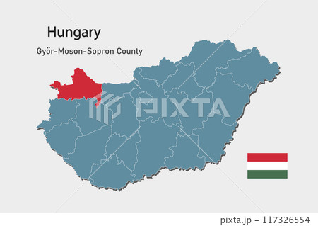 Vector map Hungary, county Gyor-Moson-Sopron Vector map Hungary, county Gyor-Moson-Sopron 117326554