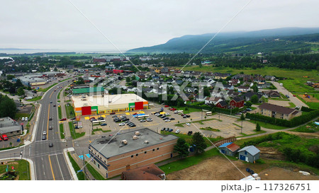 Aerial view of Baie-Saint-Paul, Quebec, Canada 117326751