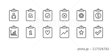 Clipboard Line Icons Clipboard Line Icons 117326782