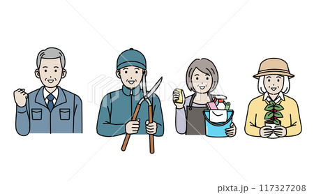 アクティブシニア 働く高齢者のイラスト アクティブシニア 働く高齢者のイラスト 117327208