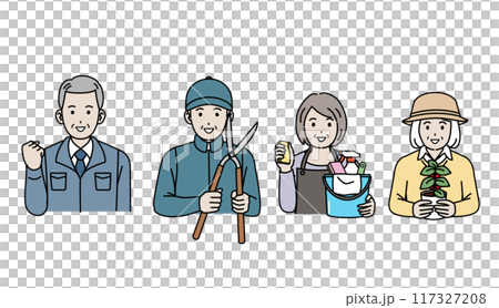 アクティブシニア 働く高齢者のイラスト アクティブシニア 働く高齢者のイラスト 117327208