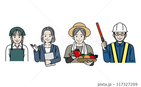 アクティブシニア 働く高齢者のイラスト アクティブシニア 働く高齢者のイラスト 117327209