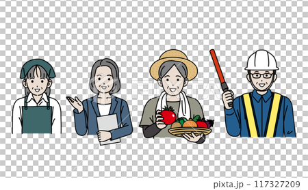 アクティブシニア 働く高齢者のイラスト アクティブシニア 働く高齢者のイラスト 117327209